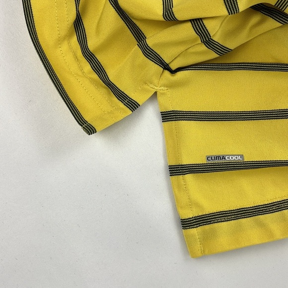 Adidas ClimaCool Wicking Golf Polo Short Sleeve Shirt Men’s Large Yellow Navy - Picture 8 of 13